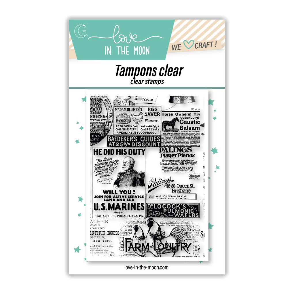 Planche de tampons - Texture journaux - Love in the Moon