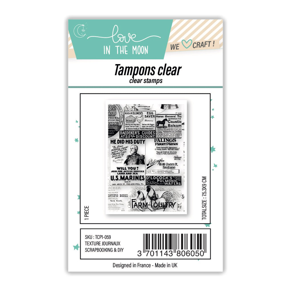 Planche de tampons - Texture journaux - Love in the Moon