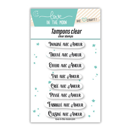Planche de tampons - Textes avec amour - Love in the Moon