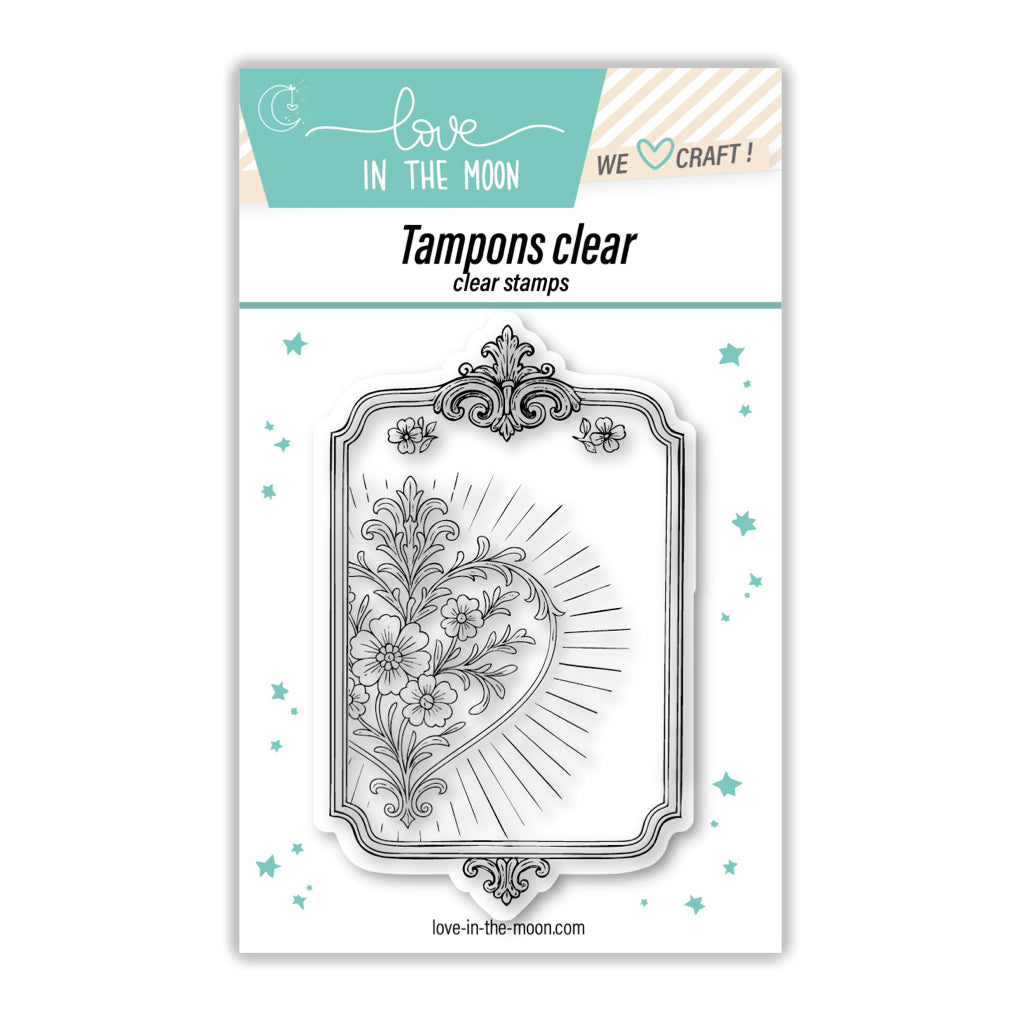 Tampon clear "Miroir Au Cœur Fleuri"