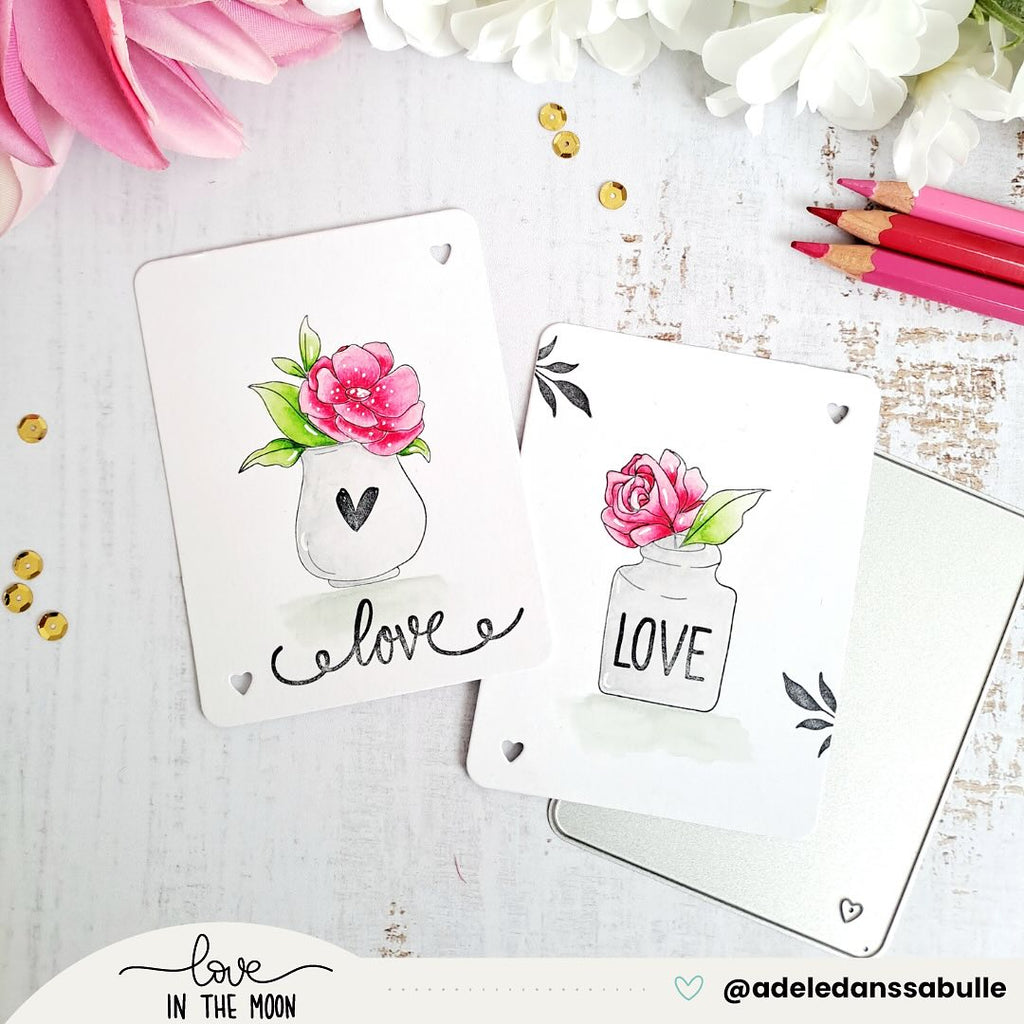 Lots de matrices - Carte PL Cœur, mots doux et grand coeur de coeurs