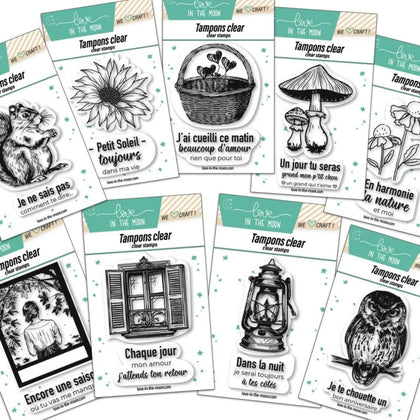 Pack de 9 planches de tampons sentiments